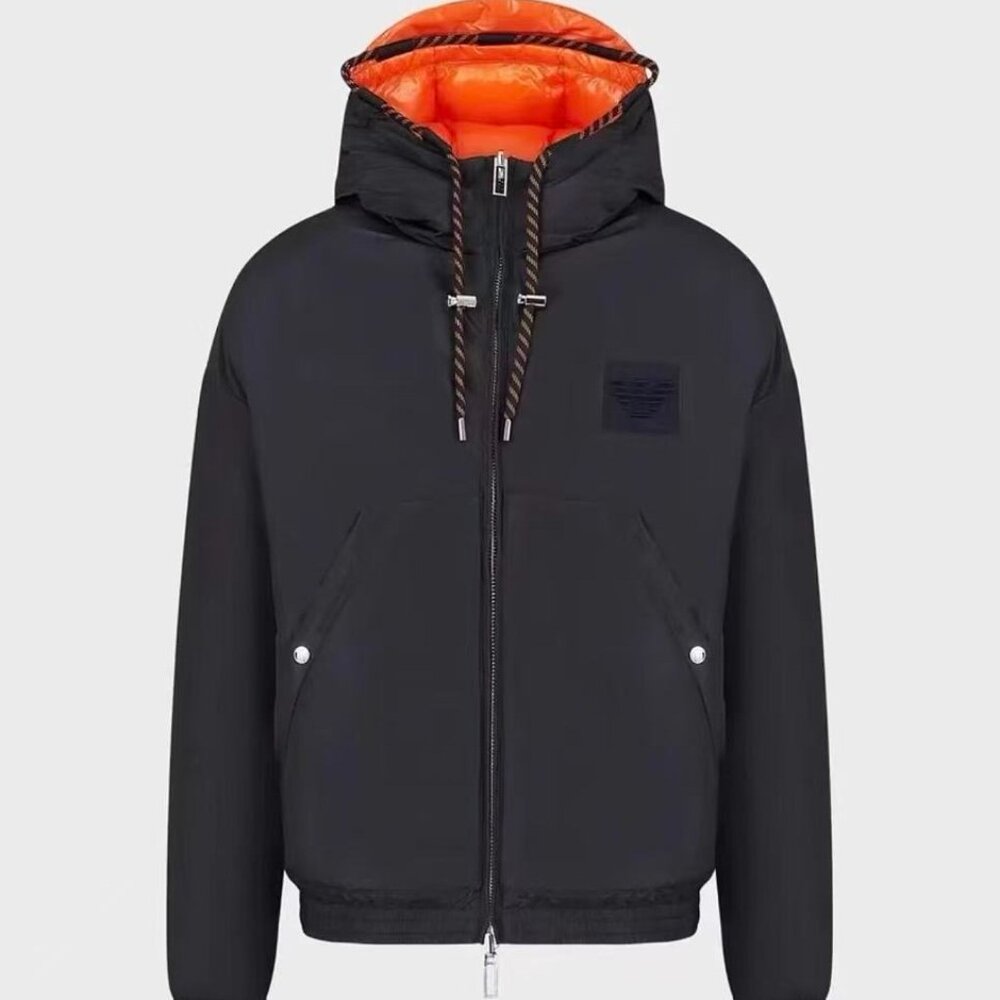Emporio Armani Men's Reservable Hooded Down Jacket